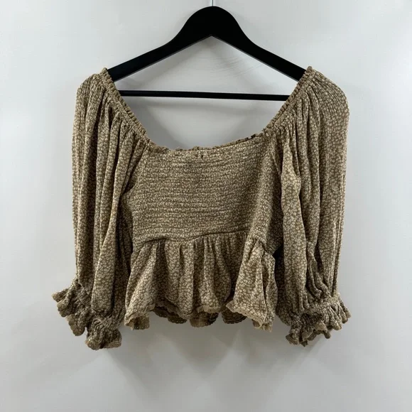 Free People Brittnee Print Smocked Peplum Top – Women’s S - Picture 5 of 8